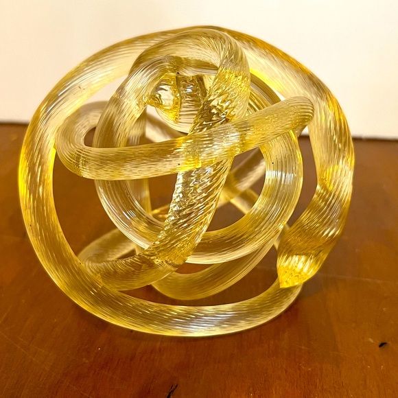 Zanetti Murano Twisted Rope Knot Sculpture Paperweight Italy Art Glass - Picture 6 of 7